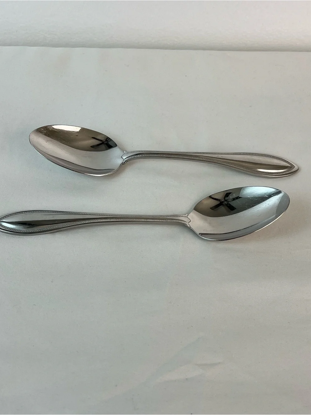 2-Oneida Stainless Steel Flatware-Arbor American Harmony Dinner Soup Spoons